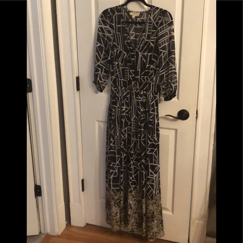 Geometric Pattern Maxi Dress